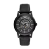 Armani Black Leather Automatic Watch