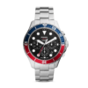 Fossil Fb 03 Silver Red Metal Watch