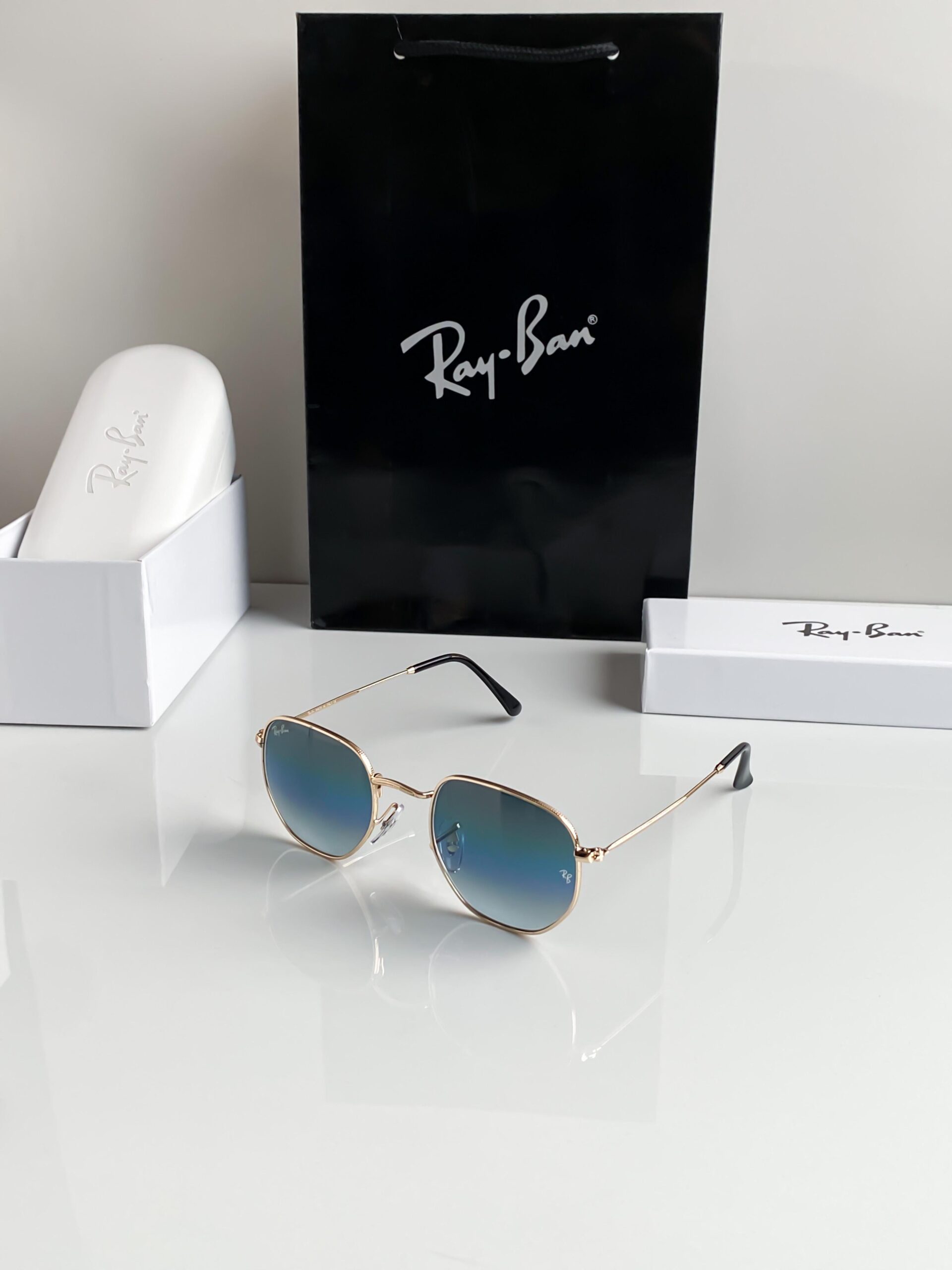 Rayban gold blue shade 3548