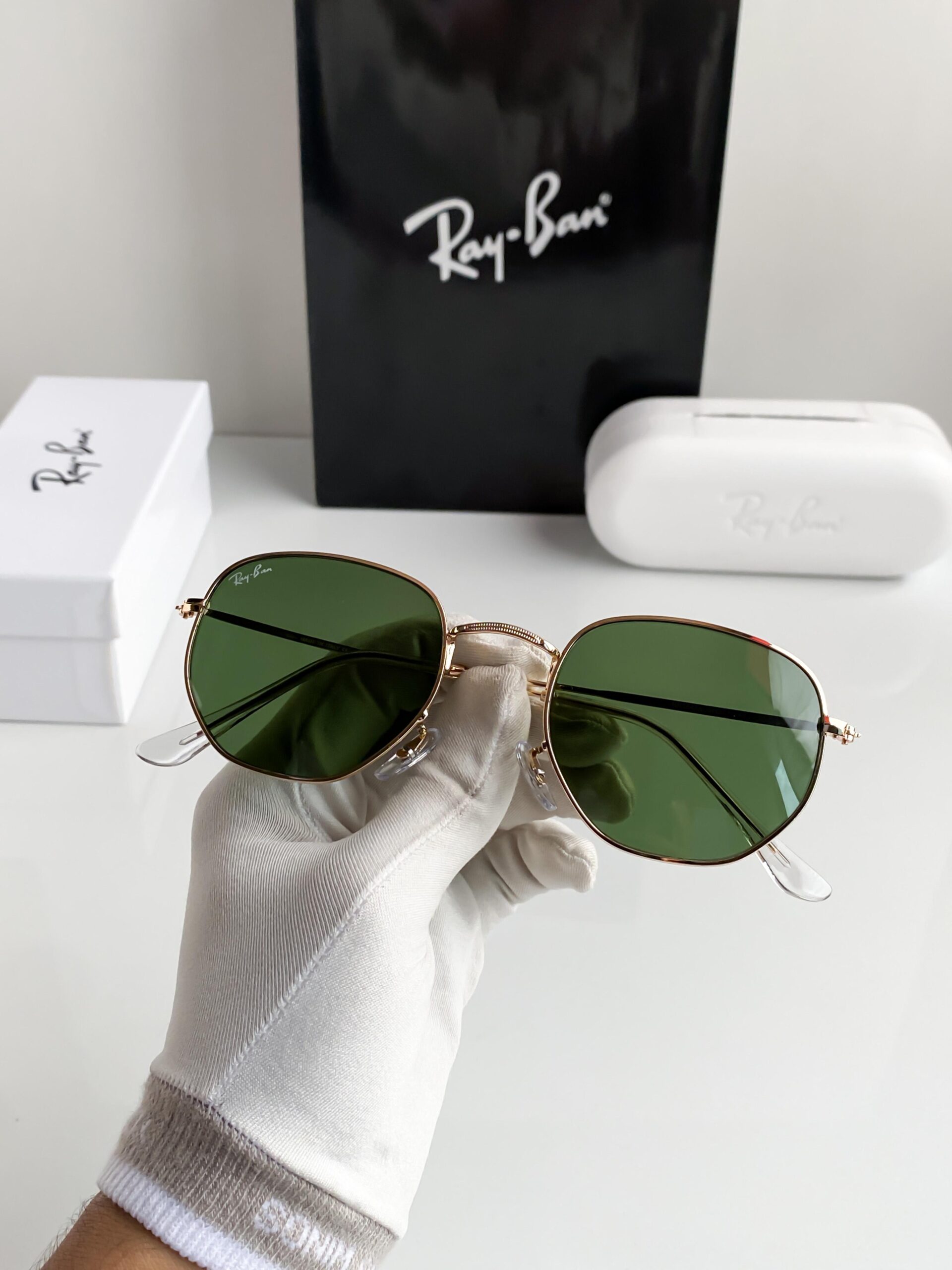 Rayban gold green hexa 3548