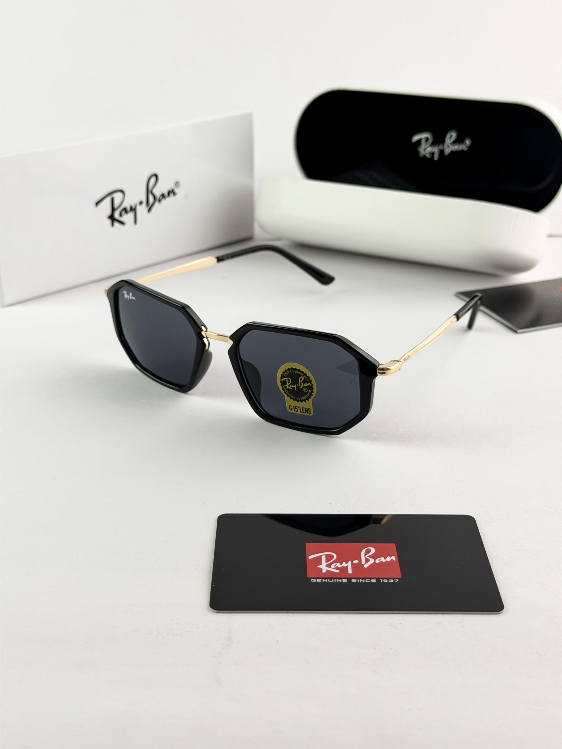 RAYBAN GOLD BLACK 3402