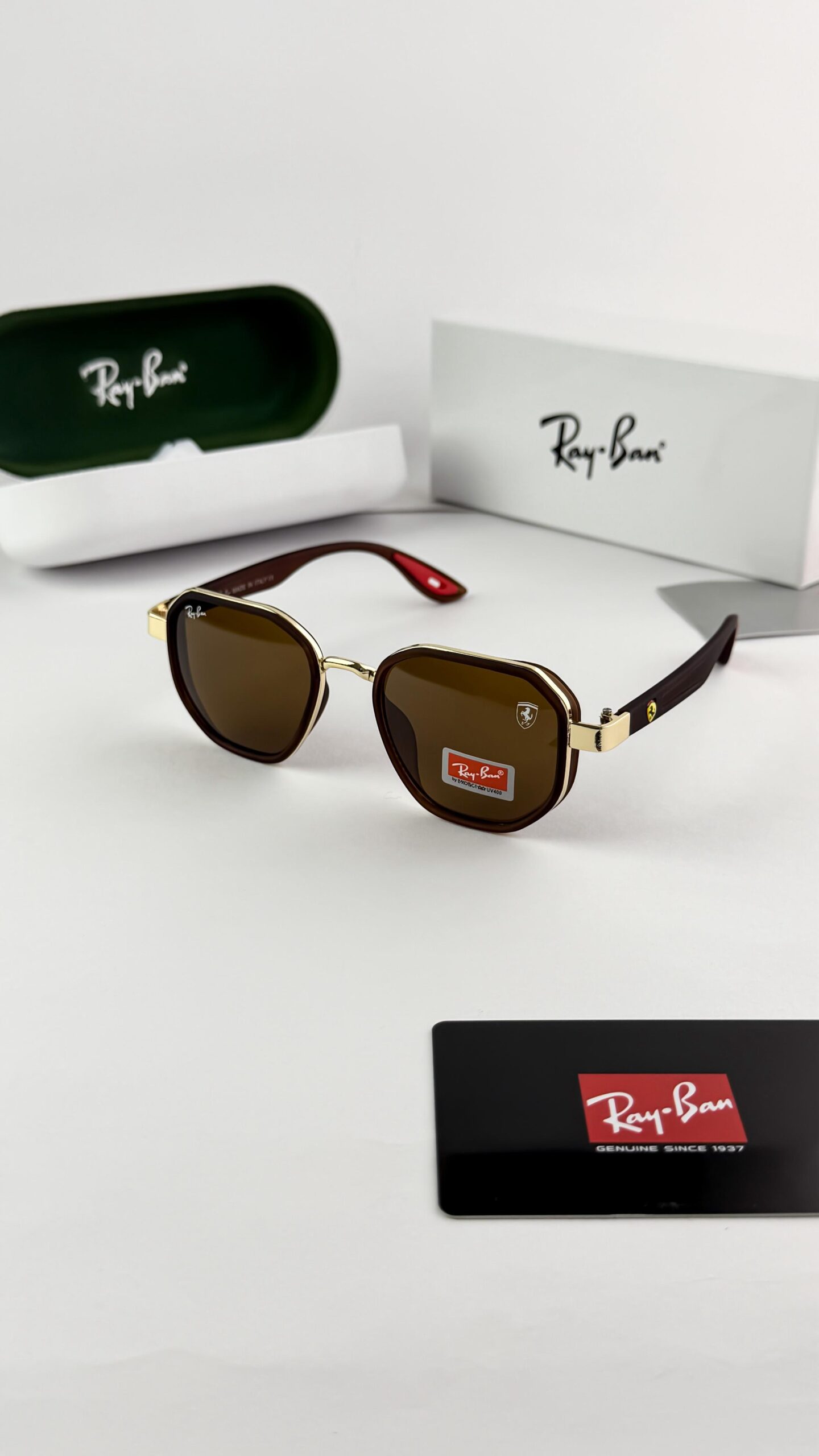 RAYBAN GOLD BROWN 3674-84